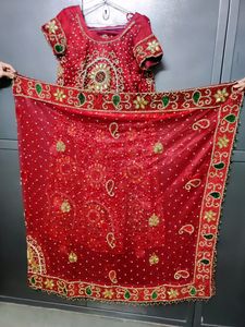 Designer Bridal Maroon Lahanga