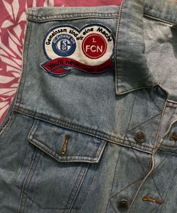 Vintage Denim Vest with Patches