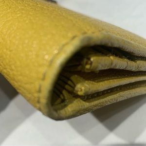Authentic Burberry Yellow Leather Wallet