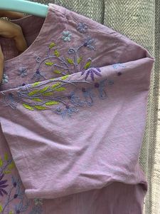 OKHAI Lilac Embroidered Kurta Small Size