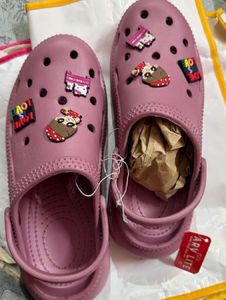 Pink Crocs with Charms
