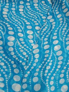 Blue White Polka Dot saree
