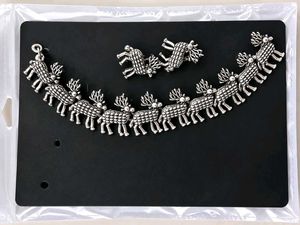 3 Oxidized Silver Necklace Set with Earrings
