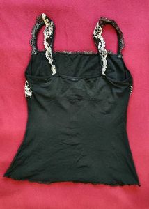 Black Lace Trim Cami Top