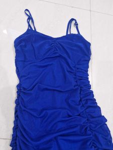 Royal Blue Ruched Mini Dress