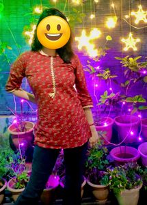 Maroon Floral Print Kurta