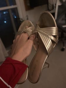 Elegant Gold Strappy heels
