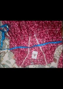 Vibrant Pink Printed Cord set in XL size