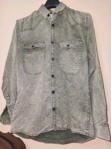 Men's Vintage Washed Denim Shirt