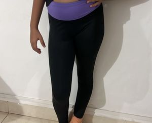 Purple &amp; Black Yoga Leggings