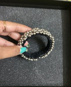 Elegant Black & Silver Bangle