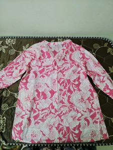 Pink Floral Print Top