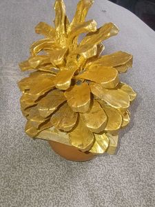 Golden Pinecone Decor Piece