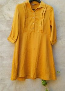 Mustard Yellow Collared ​Shirt Dress👗.