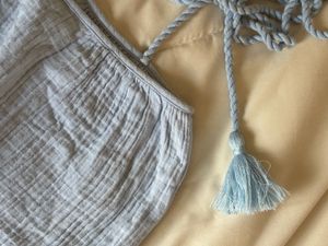 Boho Baby Blue Gauze Mini Dress