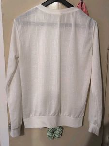 White Knit Sweater with Star Design