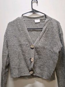 Grey Knit Cardigan
