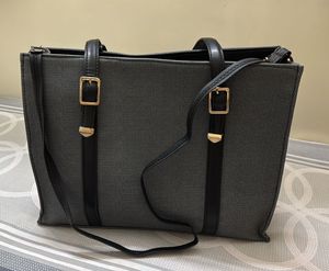 Stylish Grey Bag with Gold Accents