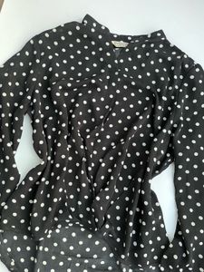 Black &amp; White Polka Dot Top
