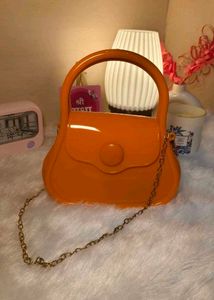 Vibrant Orange Patent Handbag