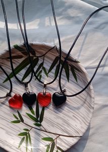 Glass Heart With Cord Necklace ❤