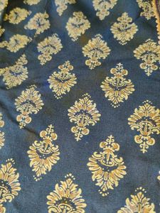 Elegant Teal &amp; Gold Embroidered Kurti