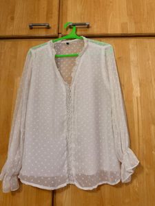 Elegant Sheer Dotted Blouse