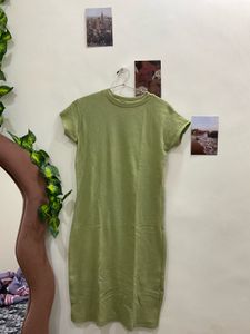 Casual Green T-Shirt Dress