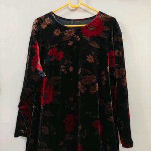 Price Drop !!! Velvet Floral Party Gown
