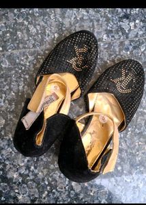 Sparkly Black & Gold Ballerinas