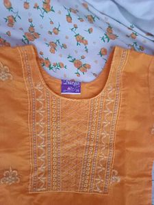 Orange Kurta Set with Dupatta