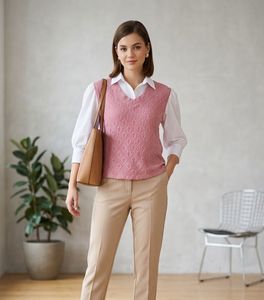 Chic Pink Knit Vest
