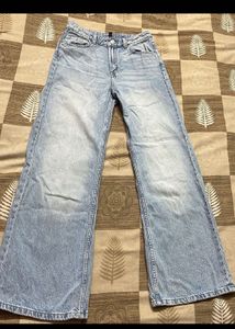 H&amp;M Wide Leg Light Wash Jeans