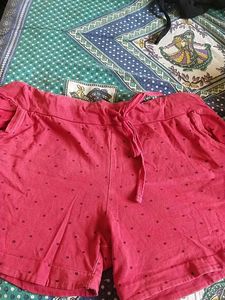 Cute red Printed Shorts