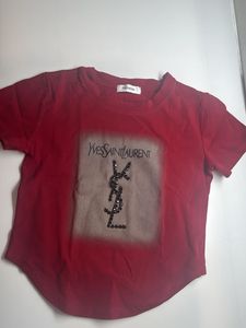 Stylish Red YSL Sequin T-Shirt