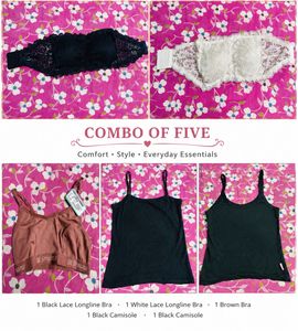 Combo of Five – Bras & Camisoles