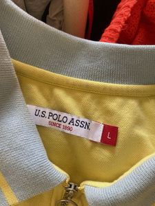 Yellow US Assn Zip Polo Sh