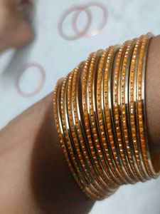 Golden and orange shade Bangles