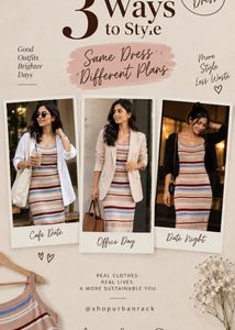 Striped Knit Midi Dress