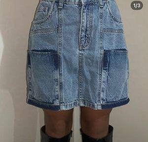 Denim mini skirt
