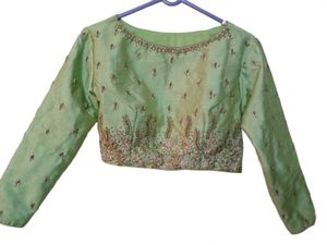 Embellished Mint Green Blouse