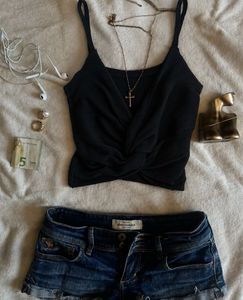 y2k ribbed fitted knot top