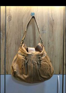 Stylish Brown Leather Hobo Bag