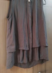 Flowy Sleeveless Dark Grey Top