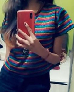 Sparkly Striped Cropped Top