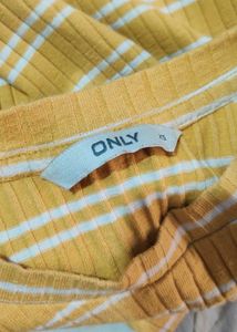 Yellow Striped Ribbed T-Shirt