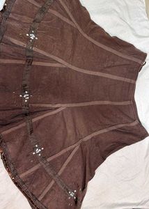 Boho Brown Tiered Midi Skirt
