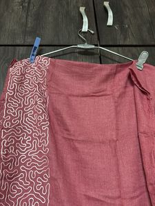 Elegant Pink stole with White Border