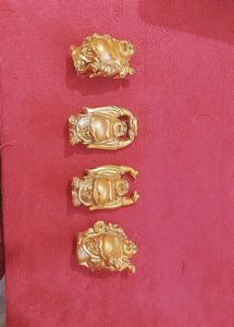 Set of 4 Golden Laughing Buddha Idols