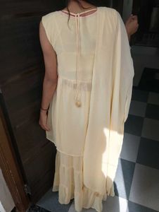 Elegant Cream Kurta Set with Dupatta